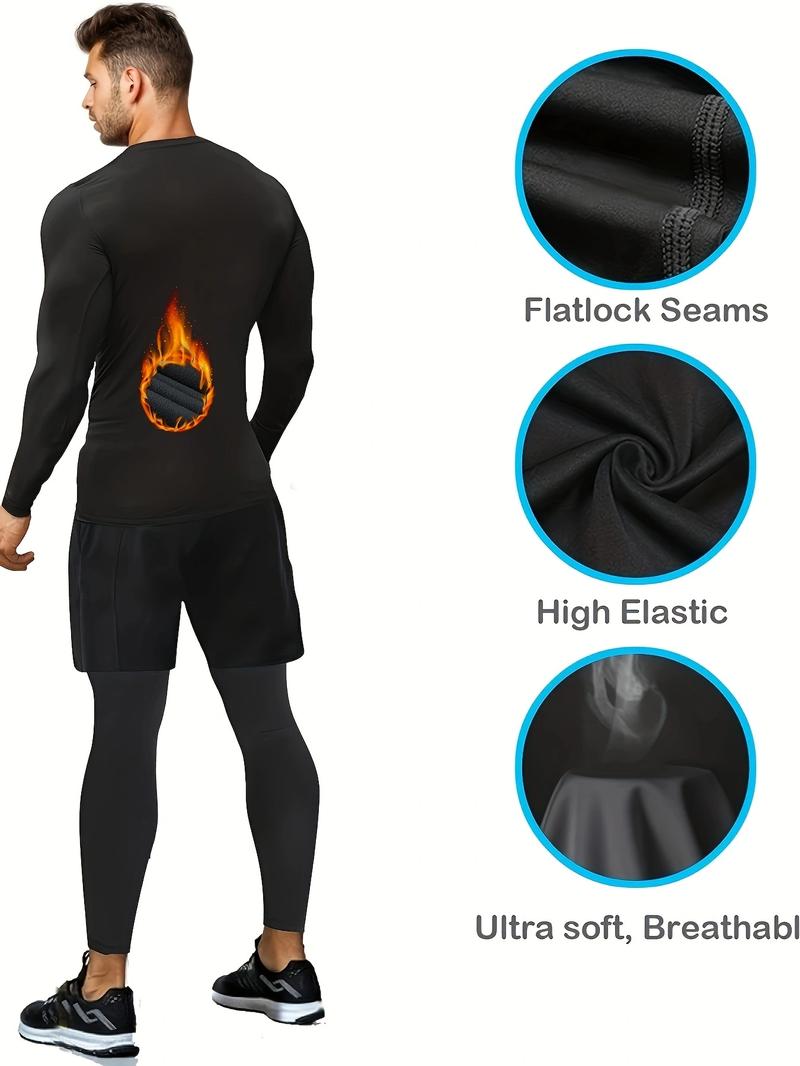 Men's 5 Pack Thermal Compression Shirt Fleece Lined Long Sleeve Athletic Base Layer Cold Weather Gear Workout Top for Activewear Fitness Men's 5 Pack Thermal Compression Shirt Fleece Lined Long Sleeve Athletic Base Layer Cold Weather Gear Workout Top for Activewear Fitness