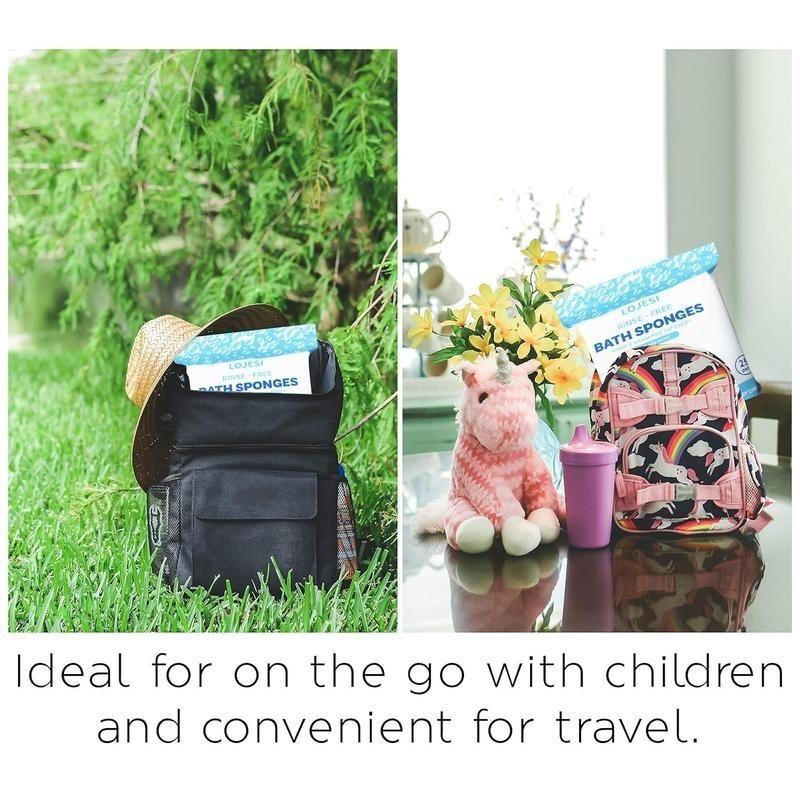 No Rinse Bath Wipes with Soap and Shampoo, Low Allergy and Ph Balanced, Ideal for Post-Op, Seniors, Fitness, Camping, Travel