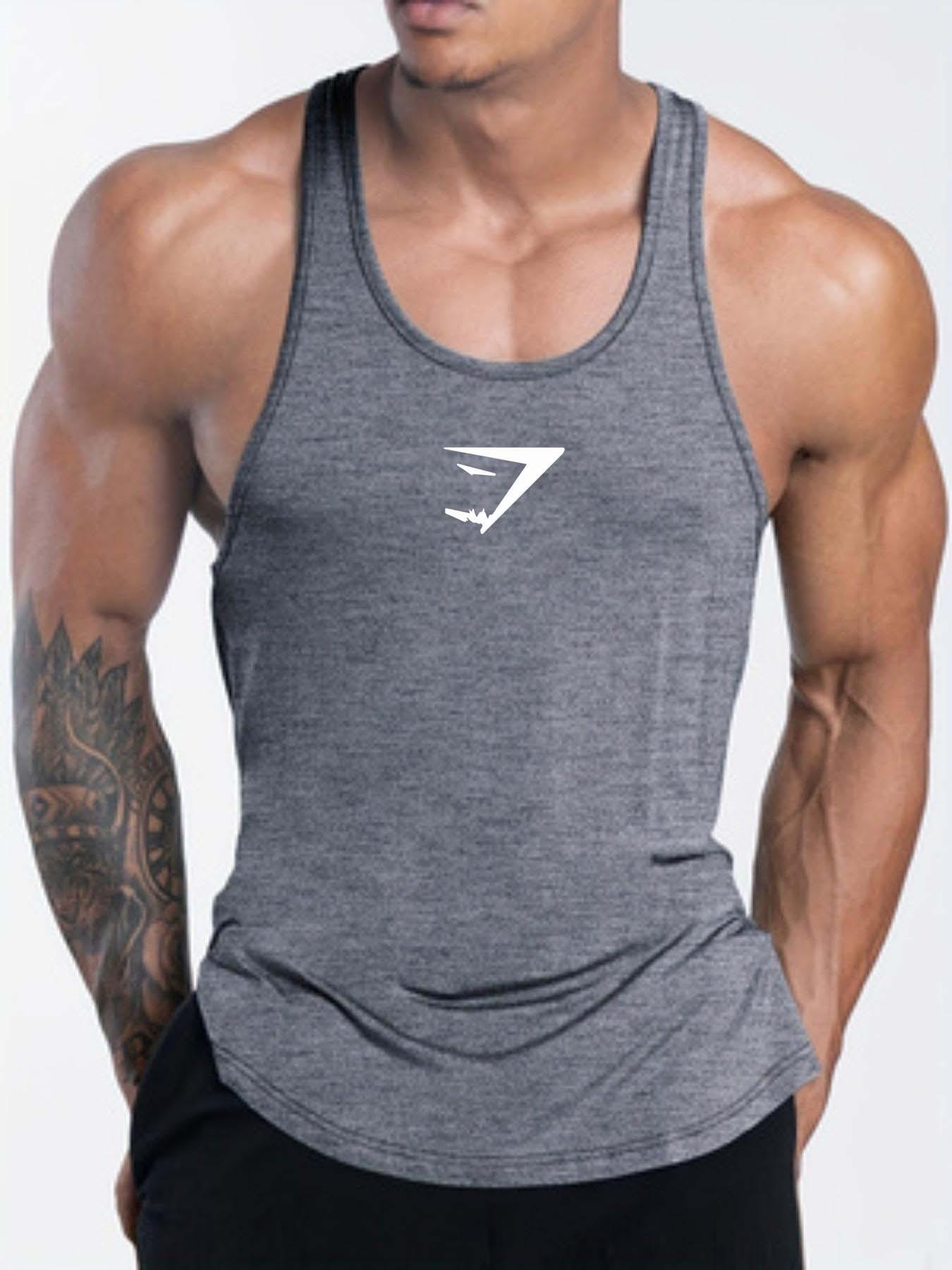 Viral Athletic Stringer Tank Top | Quick Dry Curved Hem Fitness Vest | TikTok Trendy Gym Outfit for Guys