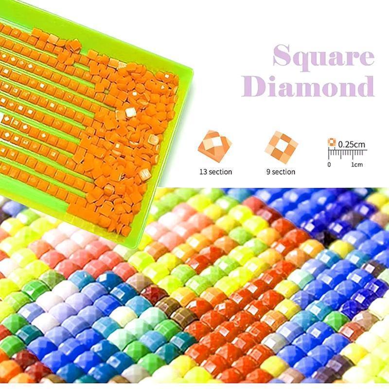 5D DIY Diamond Painting Making Kit - Trippy Psychedelic Space Moon Tattoo Girl With Headphones, Full Round & Square Drill Rhinestones, Waterproof Stress Relief Cross Stitch Craft Supplies, Adult Handmade Living Room Bedroom Wall Art Gift