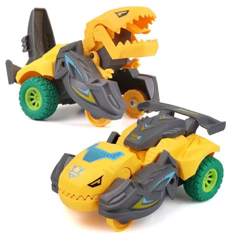 Toy Collision Dinosaur Transforming Car, Inertia Toy Car, Multiple Fun Play Modes, Parent-Child Interactive Game Toy, Suitable for Boys Aged 3+