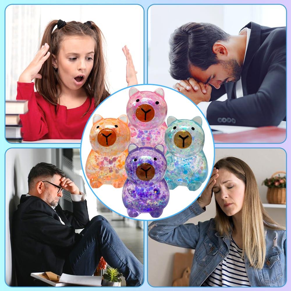 1/3/6 Counts Sensory Stress-Relief Toys, Sparkly Porcupine Squeeze Ball (Random Colors), Birthday Party Gifts, Cute Malt-Filled Elastic Toy, Kawaii Squishies