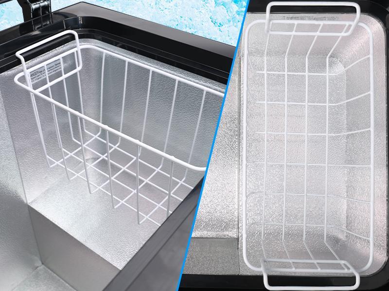 COWSAR 1.8 Cu.Ft Chest Freezer with Removable Basket and Bottom Defrost Water Drain Freestanding Top Open Door, Deep Freezer, Icebox, Cold Storage, Food Preservation, Mini Freezer with Adjustable 7 Thermostat for Home/Apartment, Black