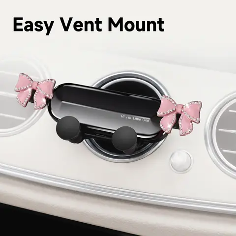 Car Air Vent Phone Holder, Cute Bowknot Design Car Phone Holder, Car Phone Stand, Universal Car Interior Accessories for Women & Girls, Cell Phone Car Mount, Universal Smartphone Holder, Car Cellphone Mount, Car Accessory, Cell Phone Mounts