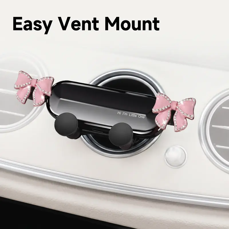 Car Air Vent Phone Holder, Cute Bowknot Design Car Phone Holder, Car Phone Stand, Universal Car Interior Accessories for Women & Girls, Cell Phone Car Mount, Universal Smartphone Holder, Car Cellphone Mount, Car Accessory, Cell Phone Mounts