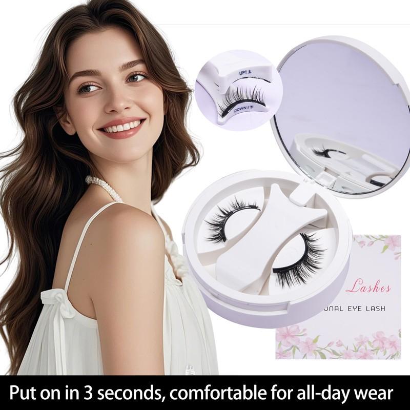 Magnetic False Eyelashes Set No Glue Needed Comfortable Soft Stem Natural Look Easy Wear Strong Magnet Reusable 1 Pair