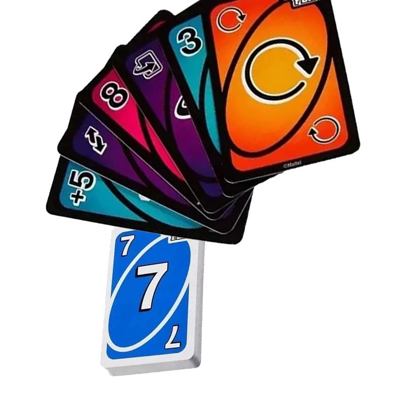Mattel Games Uno Flip Family Night Card Game, TV Show Theme Graphics, Special Rules for 2-10 Players, Fun Party Game, Party Game Cards
