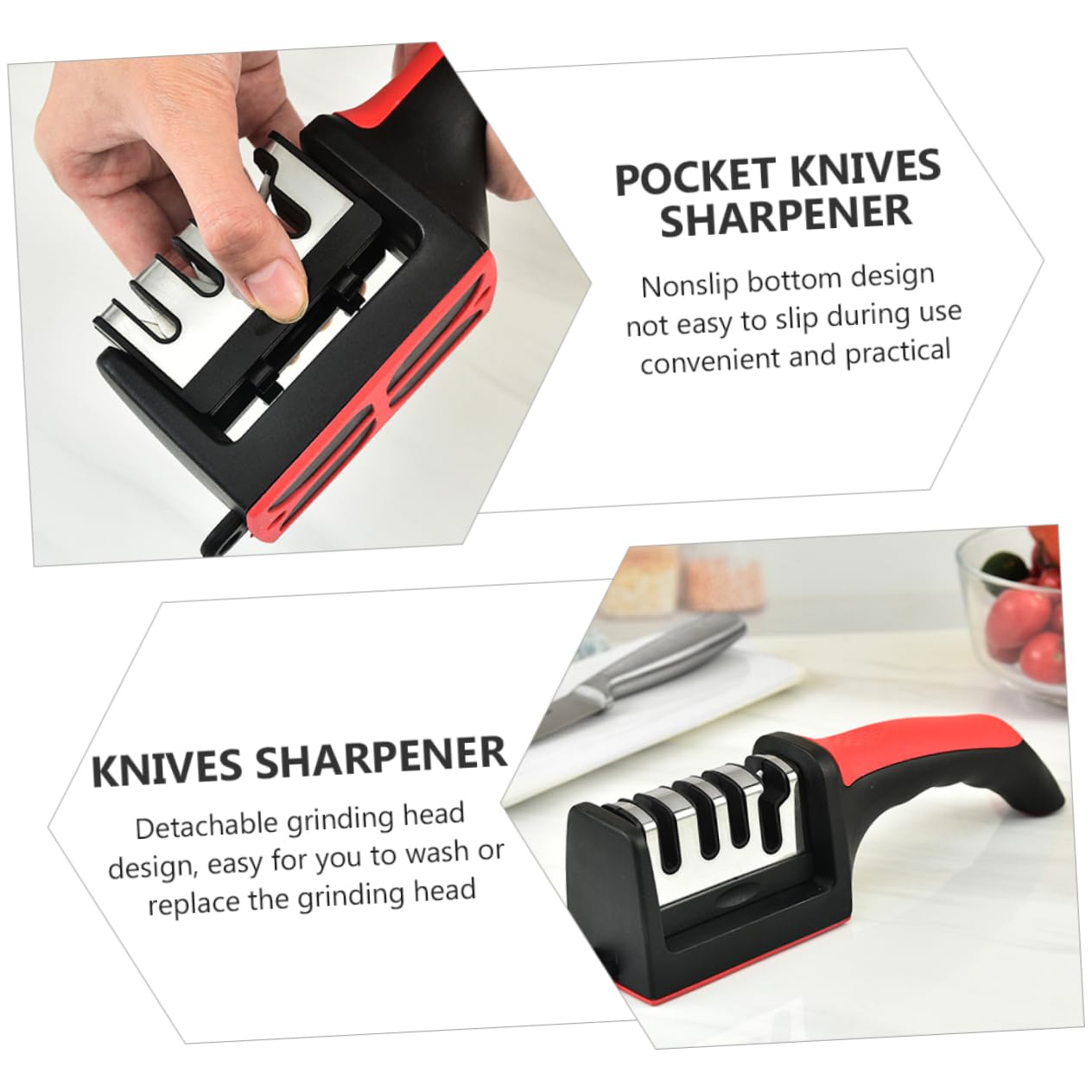 Serrated Knife Sharpener Multi-function Kitchen Sharpener Four Sections Easy to Use