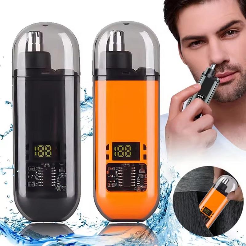 Portable Mini Nose Hair Trimmer, Nasal Hair Remover, Beard Razor, Digital Beard Trimmers, Cordless Trimmers, Personal Care Grooming Tool for Men & Women, Daily Facial Cleanser