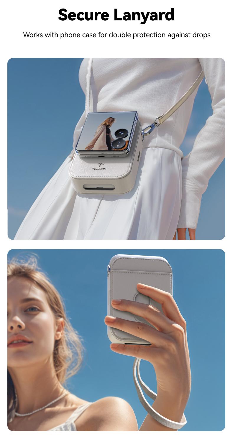 【TikTokShopFallDealsForYou】TELESIN Instant Camera Kit – Bluetooth Pocket Photo Printer with Magnetic Case, ZINK Inkless Printing, Adhesive Photos, Works with Foldable Phones, Perfect On-the-Go Gift for Moms