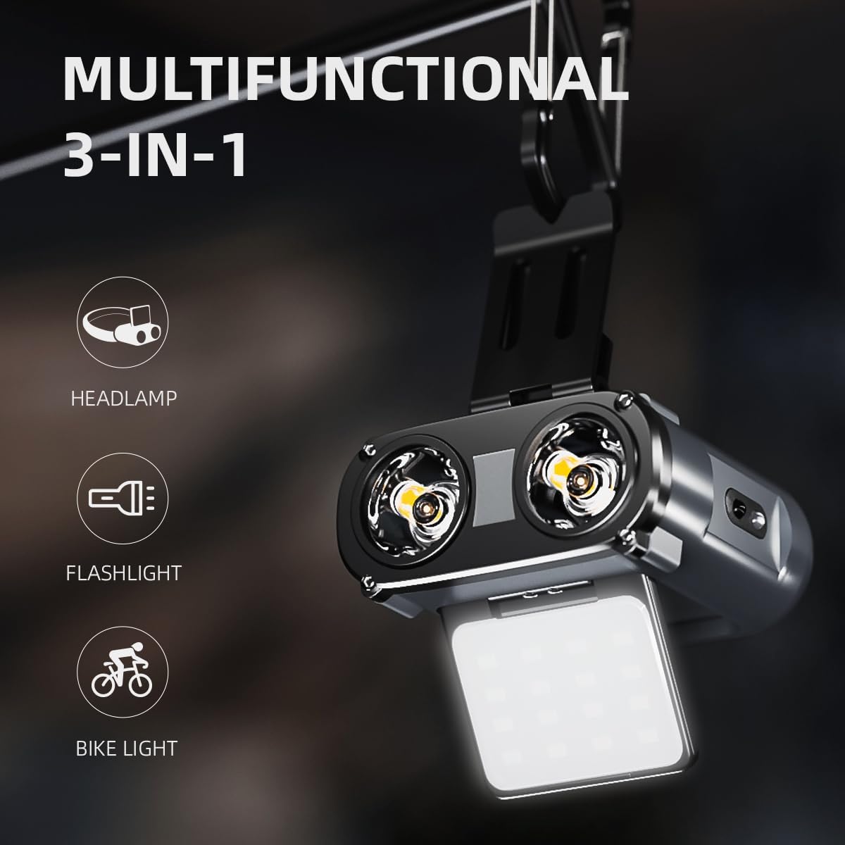 【TikTokShopBlackFriday】WARSUN Headlamp Rechargeable, 90° COB LED Head Lamp with Motion Sensor, 5 Modes & IPX5 Water-Resistant LED Head Light for Night Running, Fishing, Cycling, Camping