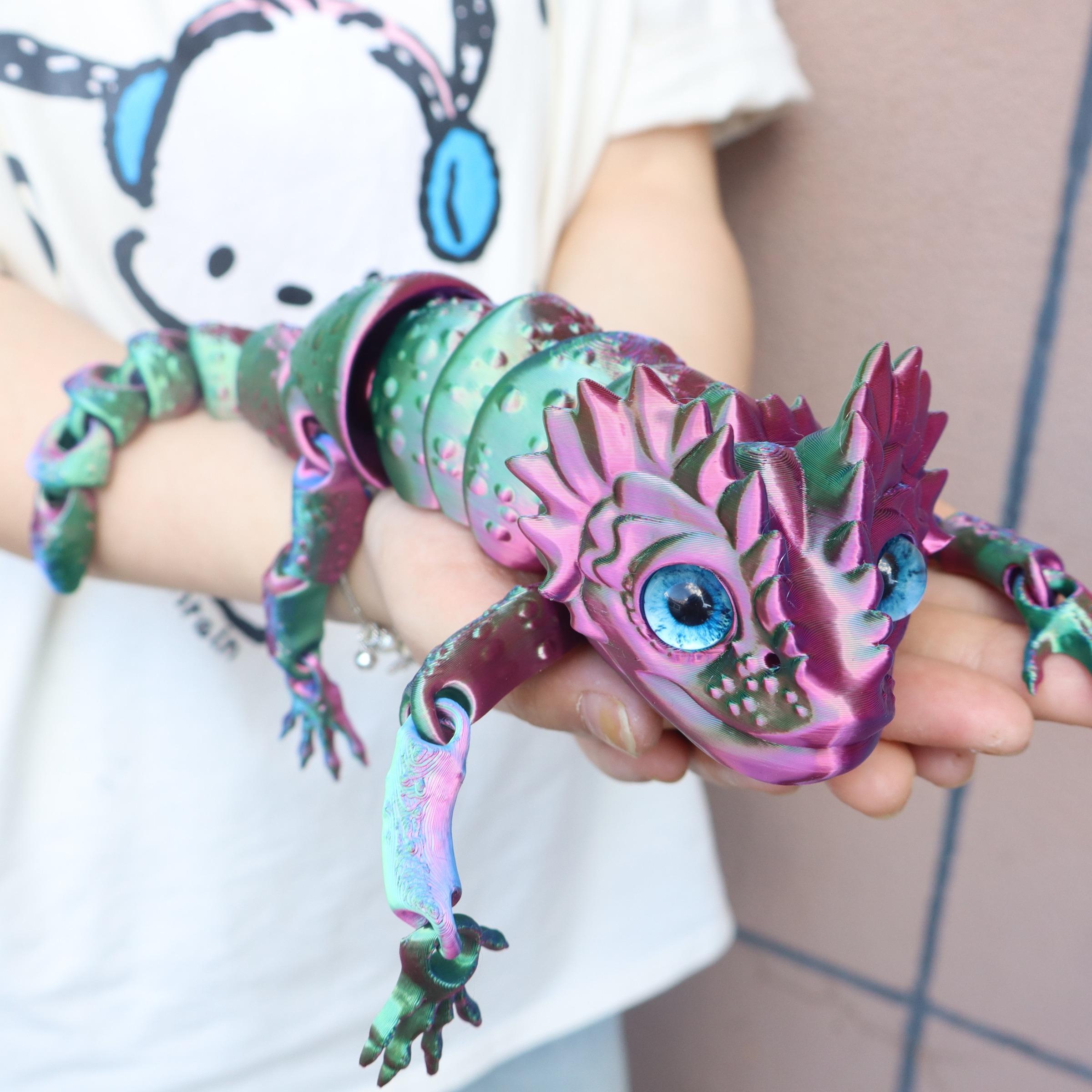 3D Printed Lizard Figurine, Collectible Figurines, Realistic Eyes, Moveable Joints, Home Decor Prop, Halloween Christmas Gift, Birthday Present