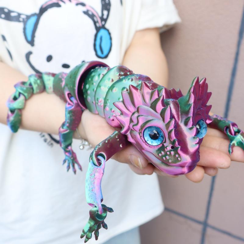 3D Printed Lizard Figurine, Collectible Figurines, Realistic Eyes, Moveable Joints, Home Decor Prop, Halloween Christmas Gift, Birthday Present