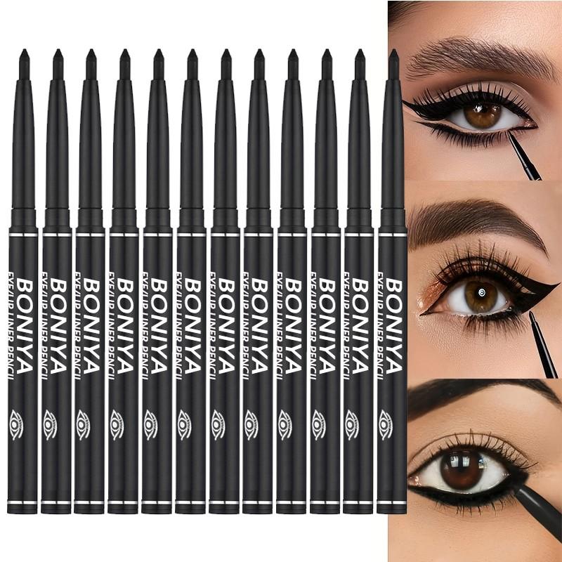 12pcs Smooth Eyeliner Pencil Set, Waterproof and Sweatproof Long-Lasting Eyeliner (12 Pieces), Single Item Pack