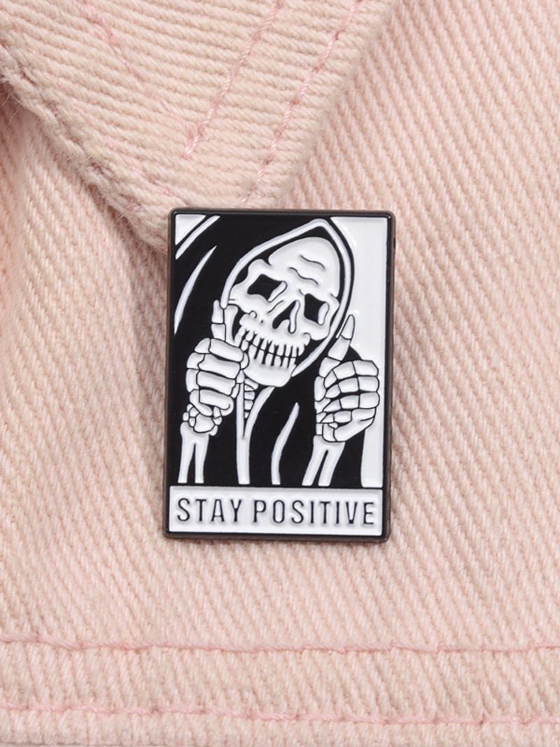 Punk Style Skeleton & Letter Design Brooch, Fashion Accessories for Men & Women, Trendy All-match & Exquisite Brooch for Birthday Gift, Hat Pins, Halloween