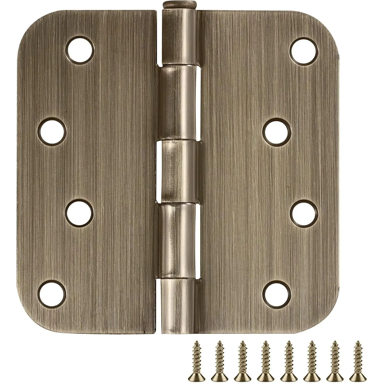 Interior Door Hinge, 4 Inch, Antique Brass Finish