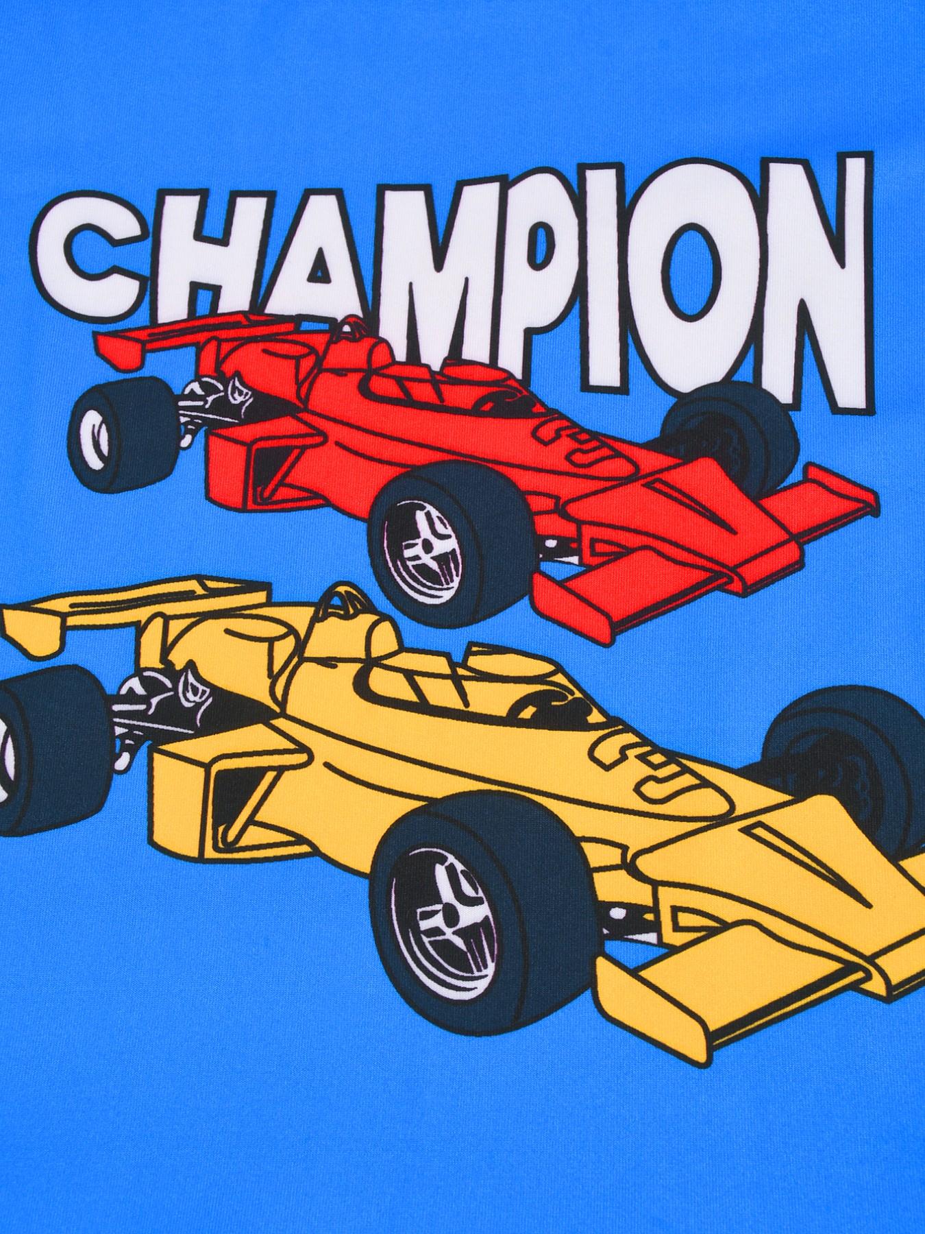 Boys' Short Sleeve Pajama Set, Cartoon Race Car Print, Casual Home Wear, Elastic Waist, H-Type Silhouette, 2-Piece