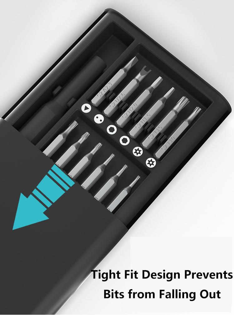 Compact 25‑in‑1 mini screwdriver repair kit – includes Torx bits, great for DIY, tech fixes & gift giving🔧