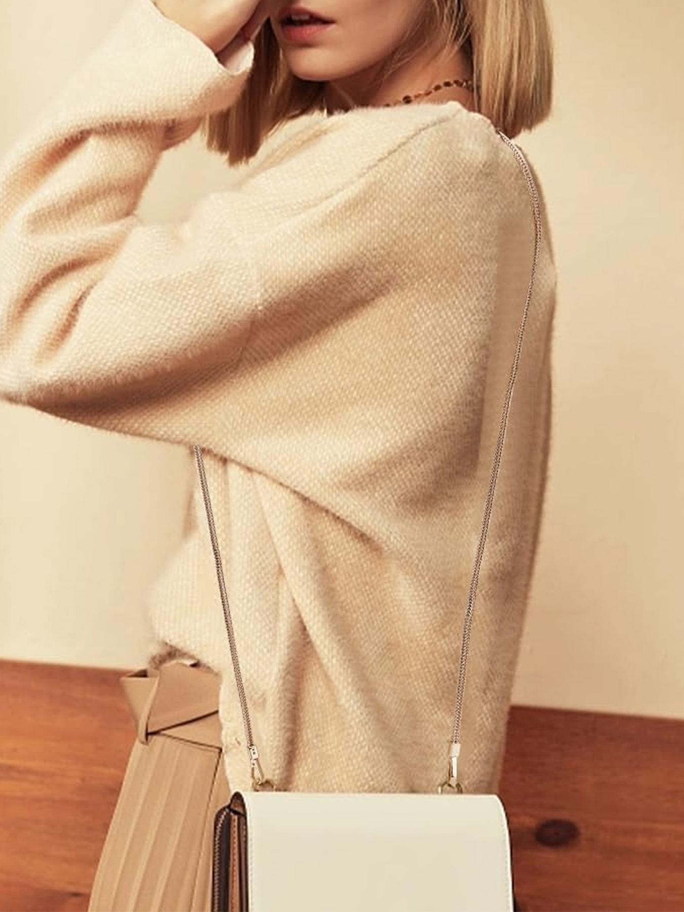 Elegant Handbag Chain,tracolla per borsa，catena per borsa， 2D Flat Iron Strap, Metal Buckle Shoulder Strap, Replaceable Single Shoulder/crossbody Strap, DIY Wallet Making