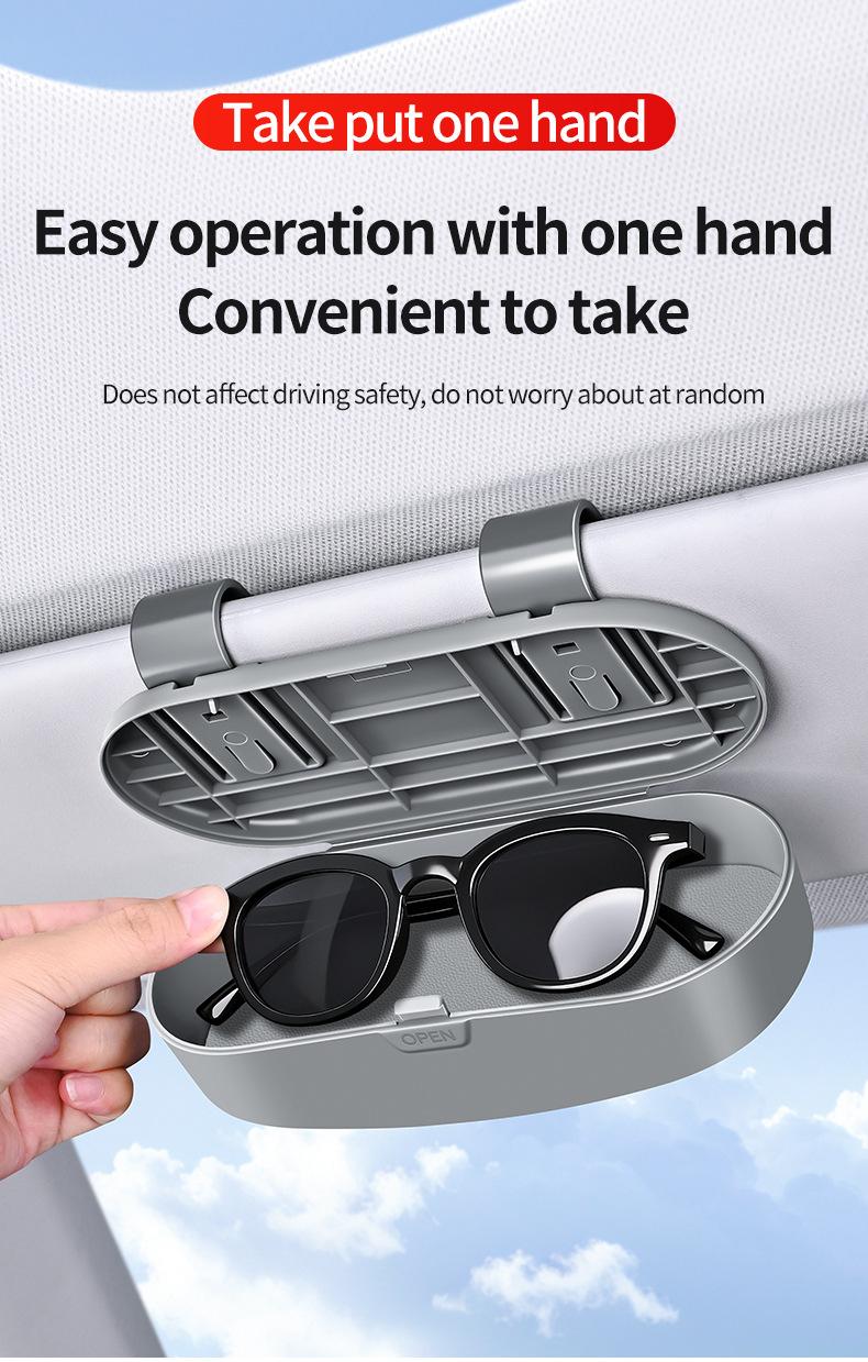 Universal Car Sunglass Holder, Abs Material, //, Portable & Durable, Vehicle Eyewear Organizer, Sun Glasses Clip
