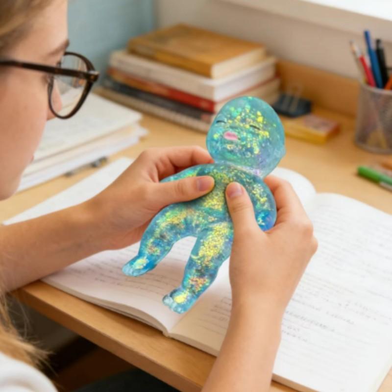 Giant Baby Plush Toy, Slow Flashing Stress Relief Toy, Soft Sensory Twist Egg, Cute Stretchable Collectible Plush Ball
