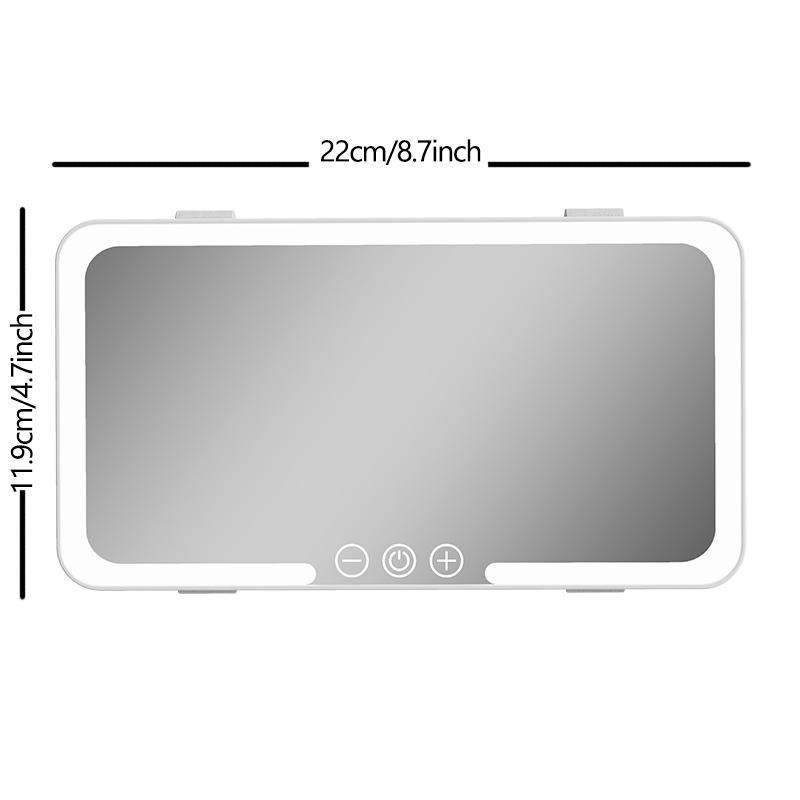 Car Sun Visor Makeup Mirror with 3 LED Lights, Rechargeable Touch-Control Dimmable, Travel Vanity Mirror, Great Gift for Friends