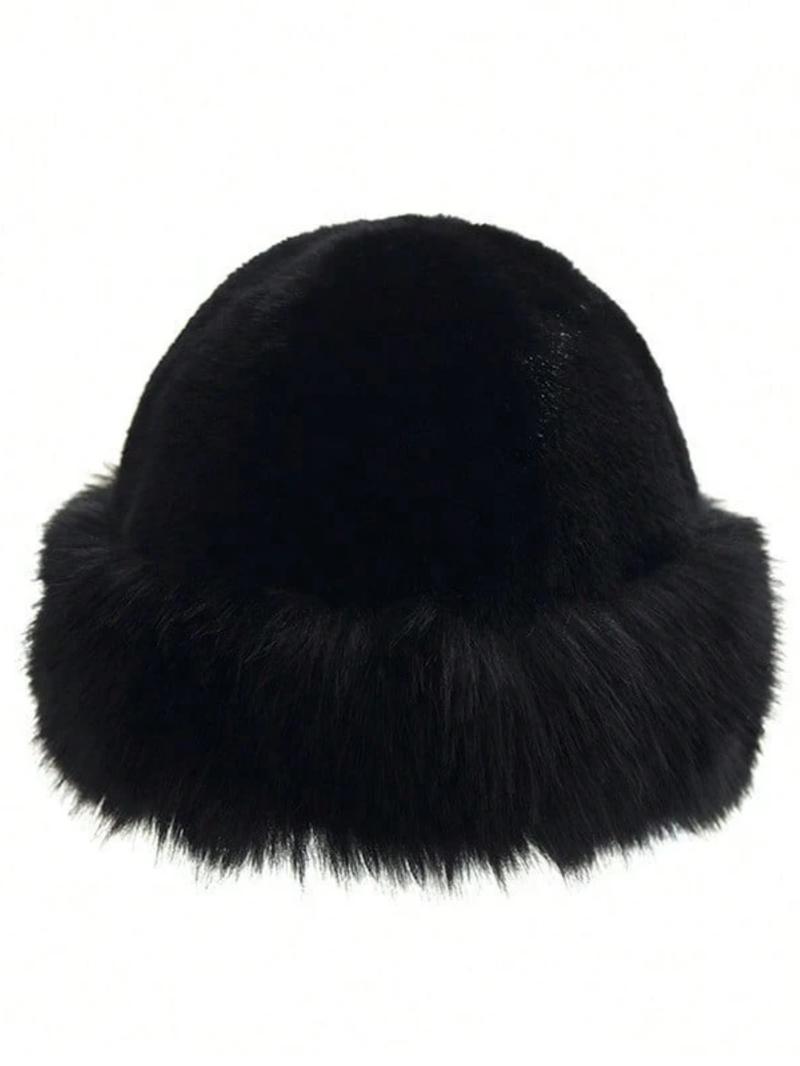 Women's Elegant Solid Color Bucket Hat, 2024 New Style Trendy Fuzzy Warm Hat, Chic All-match Accessories for Fall & Winter for Women & Girls for Outfit Matching, Fashion Matching Hat Women's Elegant Solid Color Bucket Hat, 2024 New Style Trendy Fuzzy Warm Hat, Chic All-match Accessories for Fall & Winter for Women & Girls for Outfit Matching, Fashion Matching Hat