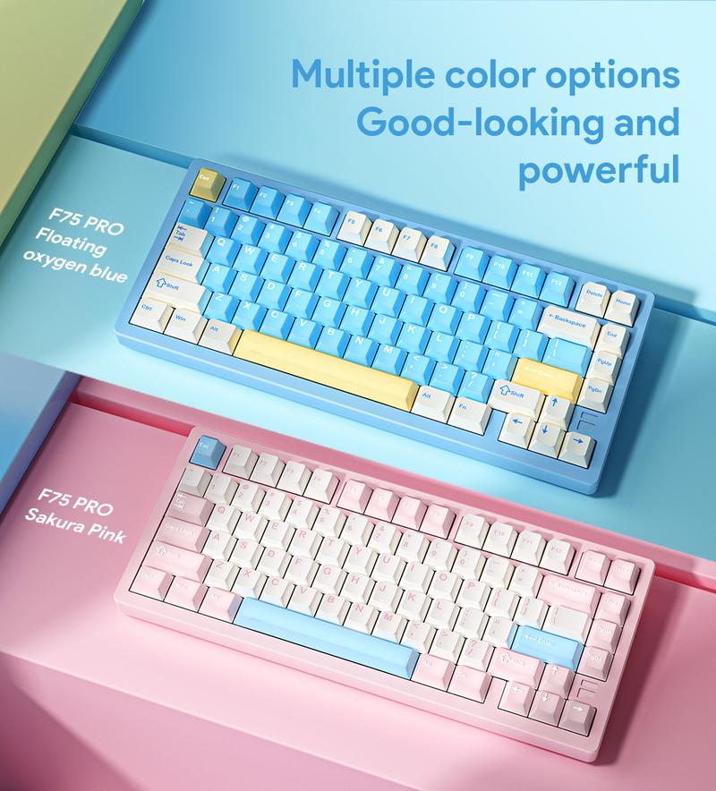 FURYCUBE F75PRO RGB Aluminium Mechanical Keyboard 75% GASKET Structure Bluetooth Gaming Keyboard