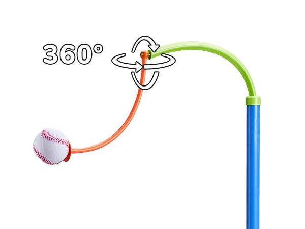 JoyCat Sport Toys, 3-in-1 T Ball Sets, Baseball Training Equipment with Tee Ball Stand, Hanging Tee, Ball Launcher, Kid Outdoor Play, Adjustable Height