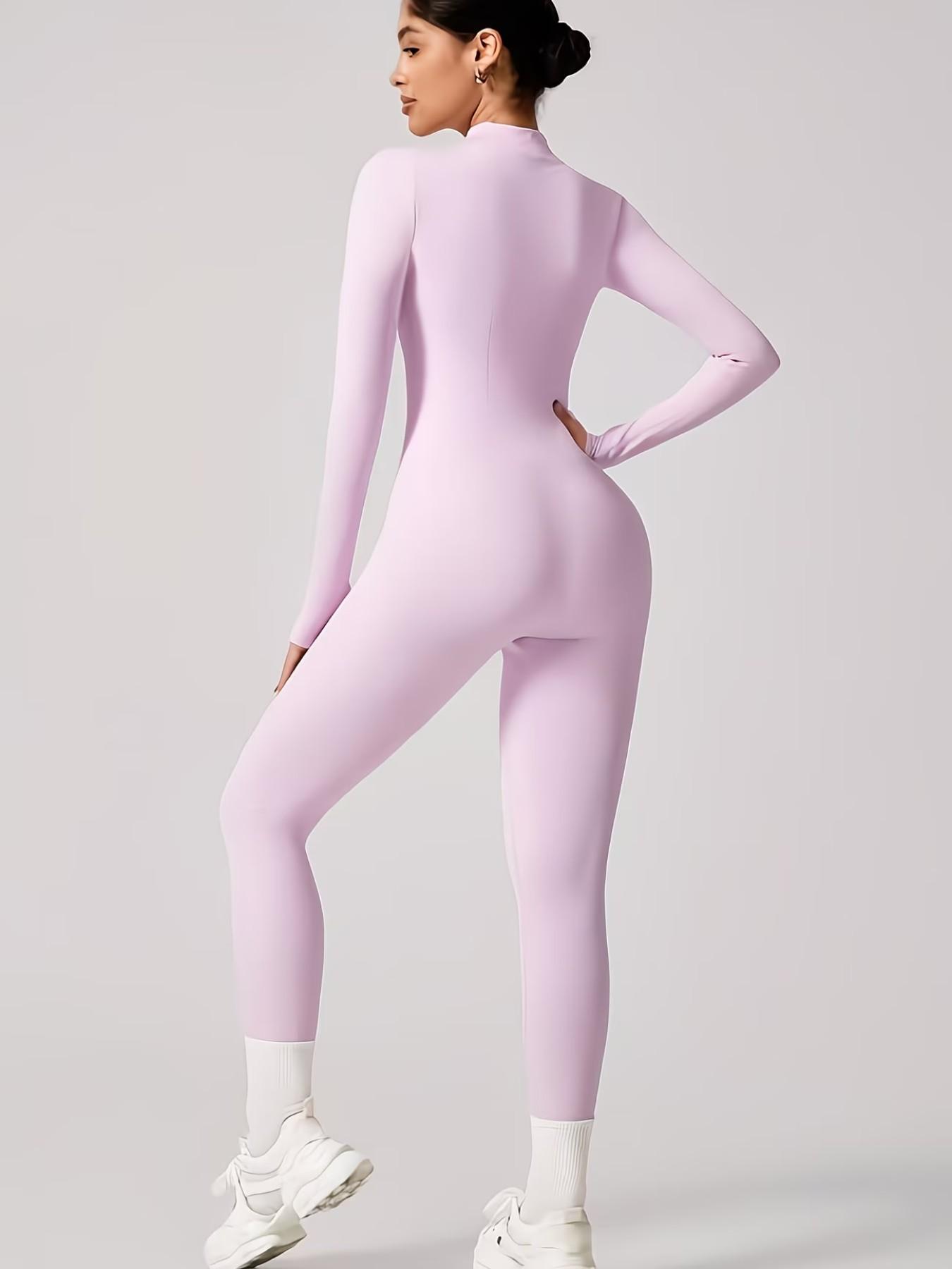 Women's Seamless Zipper Long Sleeve Shapewear Bodysuit, Fall Winter Innerwear, Ski Suit Lining, Comfortable and Stylish