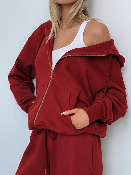 Women Fall Winter Long Sleeve Zipper Hoodie & Pants 2 Piece Set Casual Ladies Tracksuit Casual Sportswear