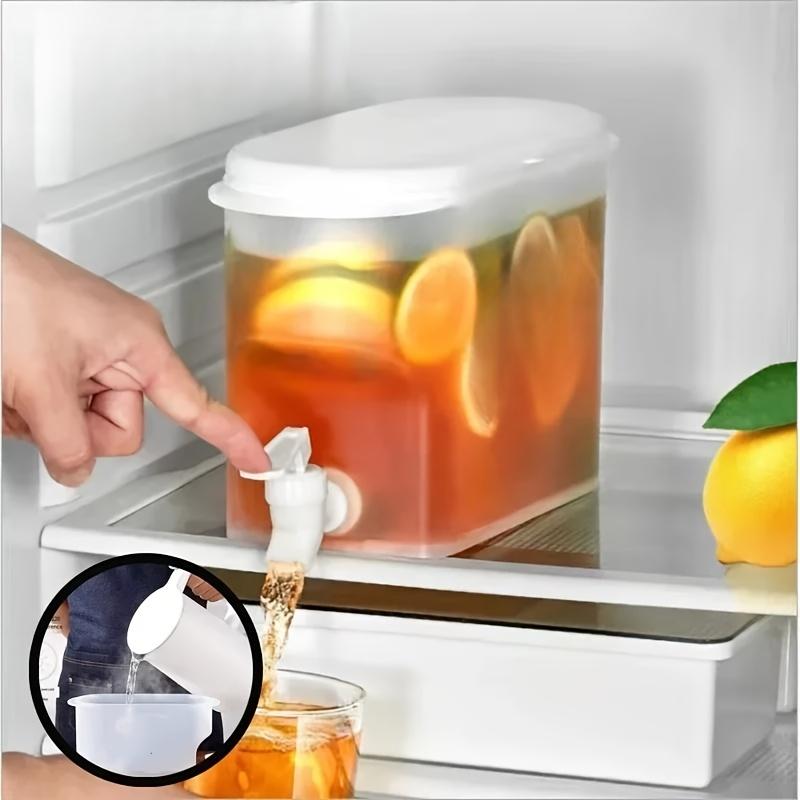 Large Capacity Fridge Water Dispenser with Faucet, 1 Count 3.5L Refrigerator Drink Cooler, Space Saving Drink Dispenser, Kitchen Accessory, Jugs, Iced Tea Pitcher