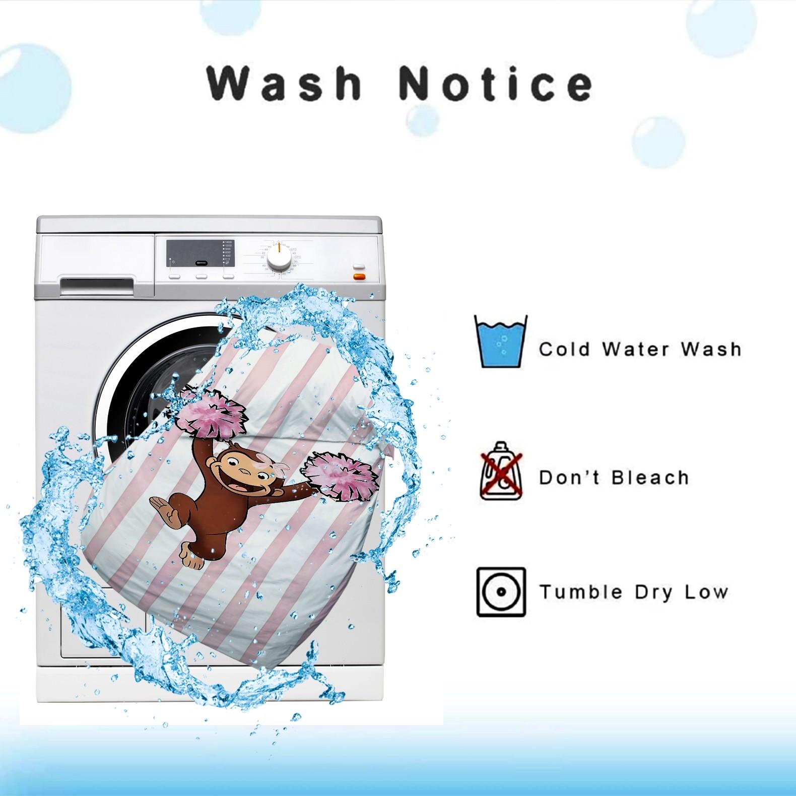 2/3 Piece Curious George Comforter Set, 1 Comforter + 1/2 Pillowcases, Cute Cartoon Monkey Cheerleader Diving Bedding, Kids Bedroom Decor for Girls Boys Teens, Ideal Gift for Curious George Fans