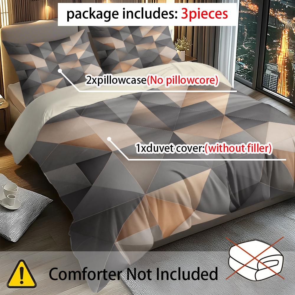 Geometric Pattern Bedding Set, Modern Bedding Set, Including 1 Count Bedspread & Pillowcase without Filler, Soft Comfortable Bedding Set for Home Bedroom