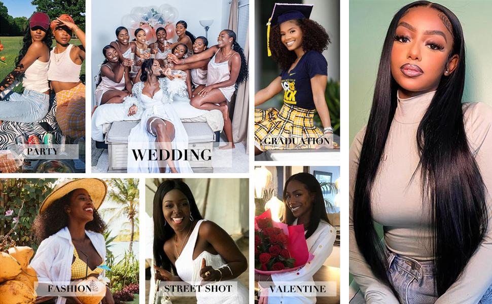 13x4 Straight Lace Front Wigs Human Hair 180% Density HD Transparent Straight Frontal Wig for Women Glueless Straight Wigs Pre Plucked with Baby Hair