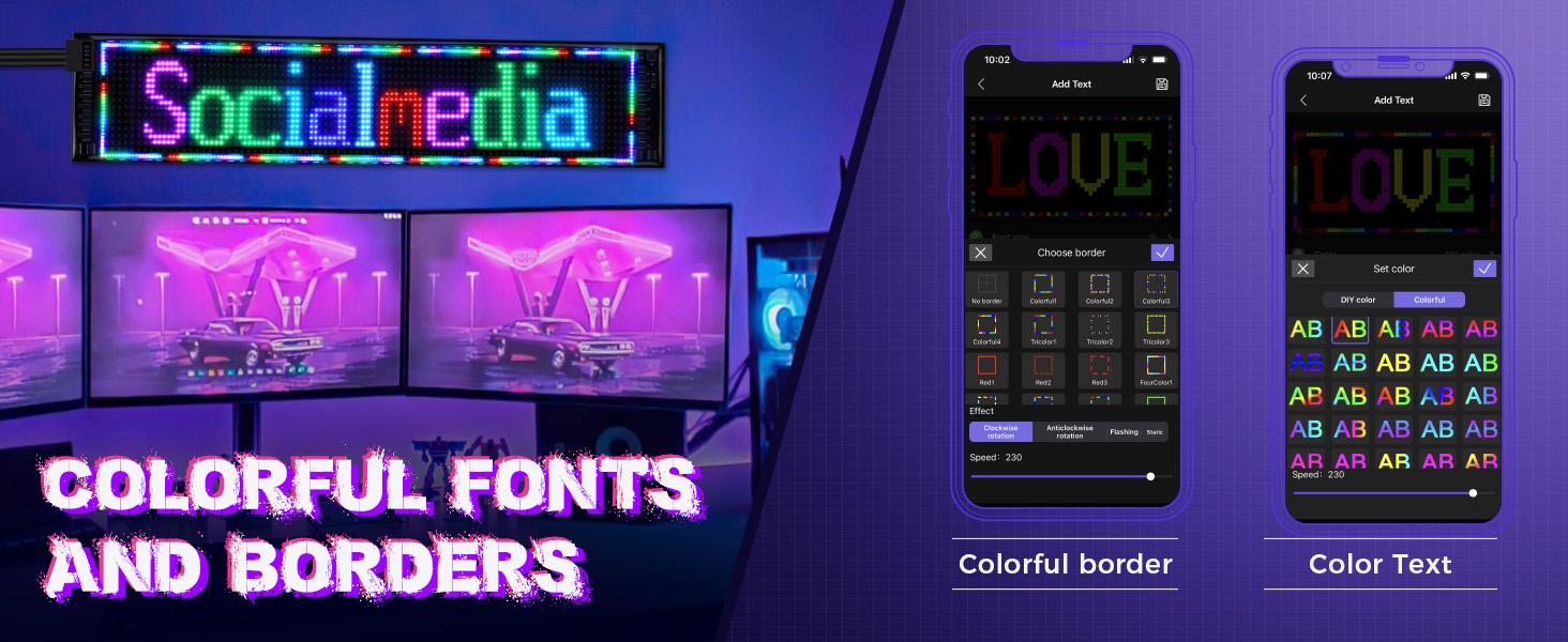 Remote-Controlled Programmable LED Signs,Devil Eyes Light for Windshield, Flexible Bluetooth APP Control Scrolling LED Car Sign Full Color Display Custom Text Pattern Animation Programmable LED Sign for Car Vehicle Car Decals cars accessories