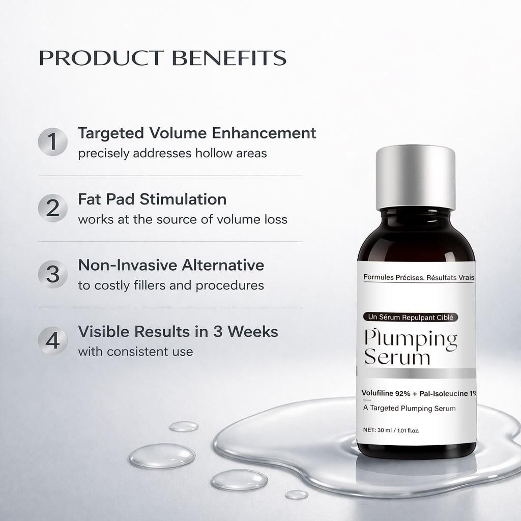 1 pcs Targeted Plumping Serum—Volufiline 92%+Pal -Isoleucine 1% Face Serum ，Reduced the Look of Aging ,Smoothes Wrinkles