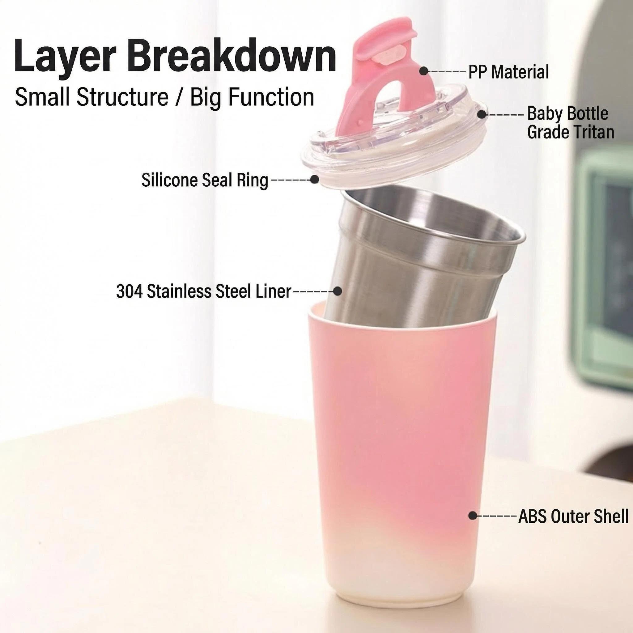 304 Stainless Steel Coffee Cup with Straw, American Cold Hot Water Cup, Office Mug, Car Portable Travel Cup, Mkb20260407