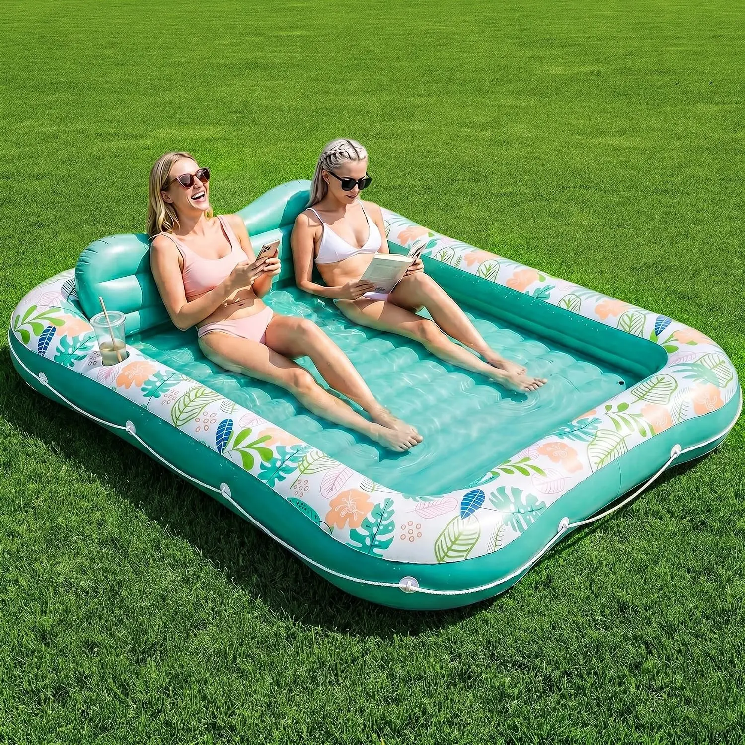 Cat Hammock Inflatable Lounger Pool, 87" x 63" Extra-Large Green Pet Furniture