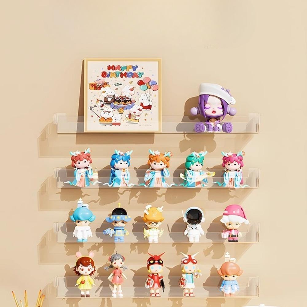 Wall-mounted figurine storage box, blind box display stand, wall-mounted storage rack, wall-mounted stand for dolls, nameplate storage device, storage gadget for wall-mounted items