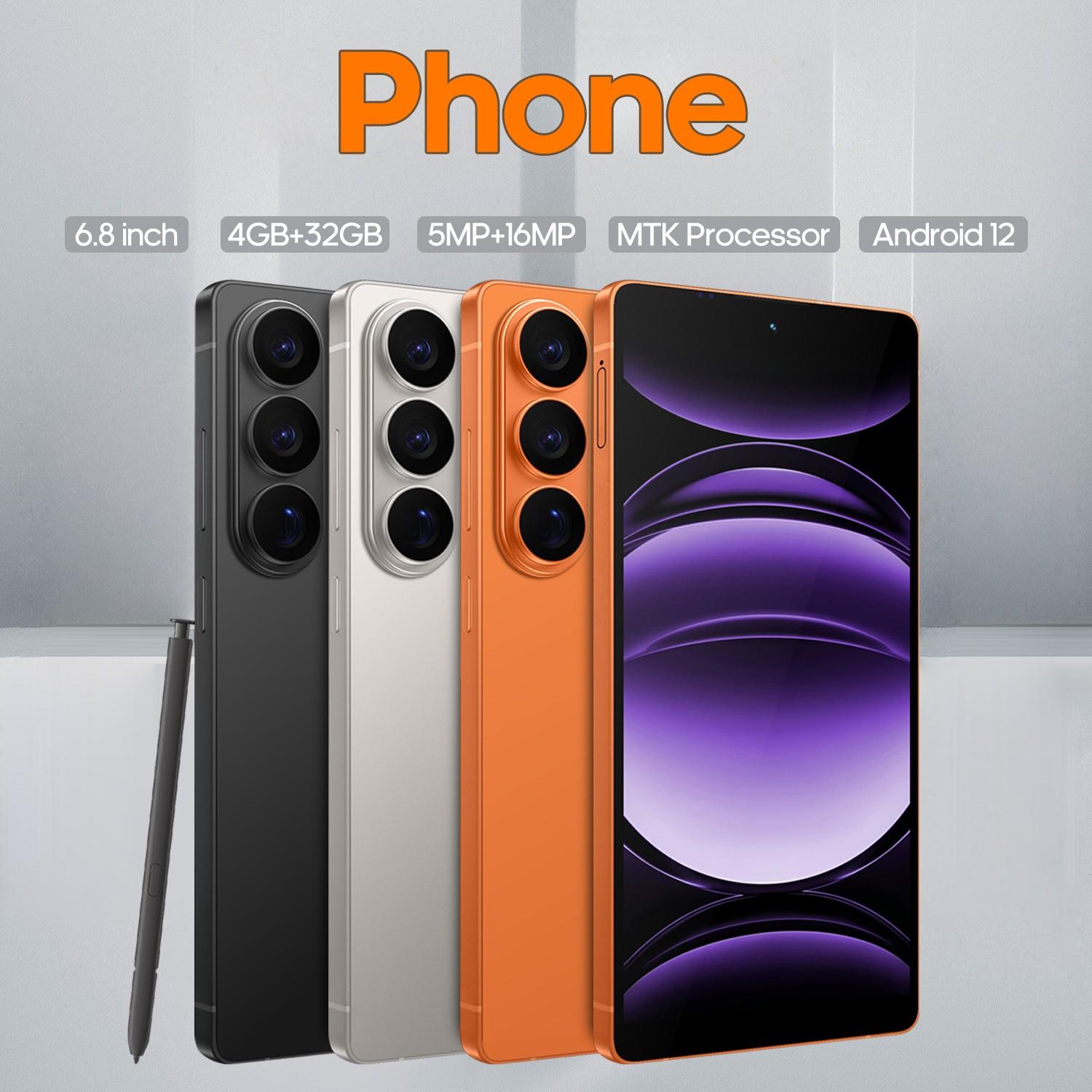 Fuffi Smartphone 6.8 Inches, Face Recognition & Fingerprint Unlock, 4+32GB Memory, Dual Sim 4g, 4100mah Battery, Android 12, GPS Navigation