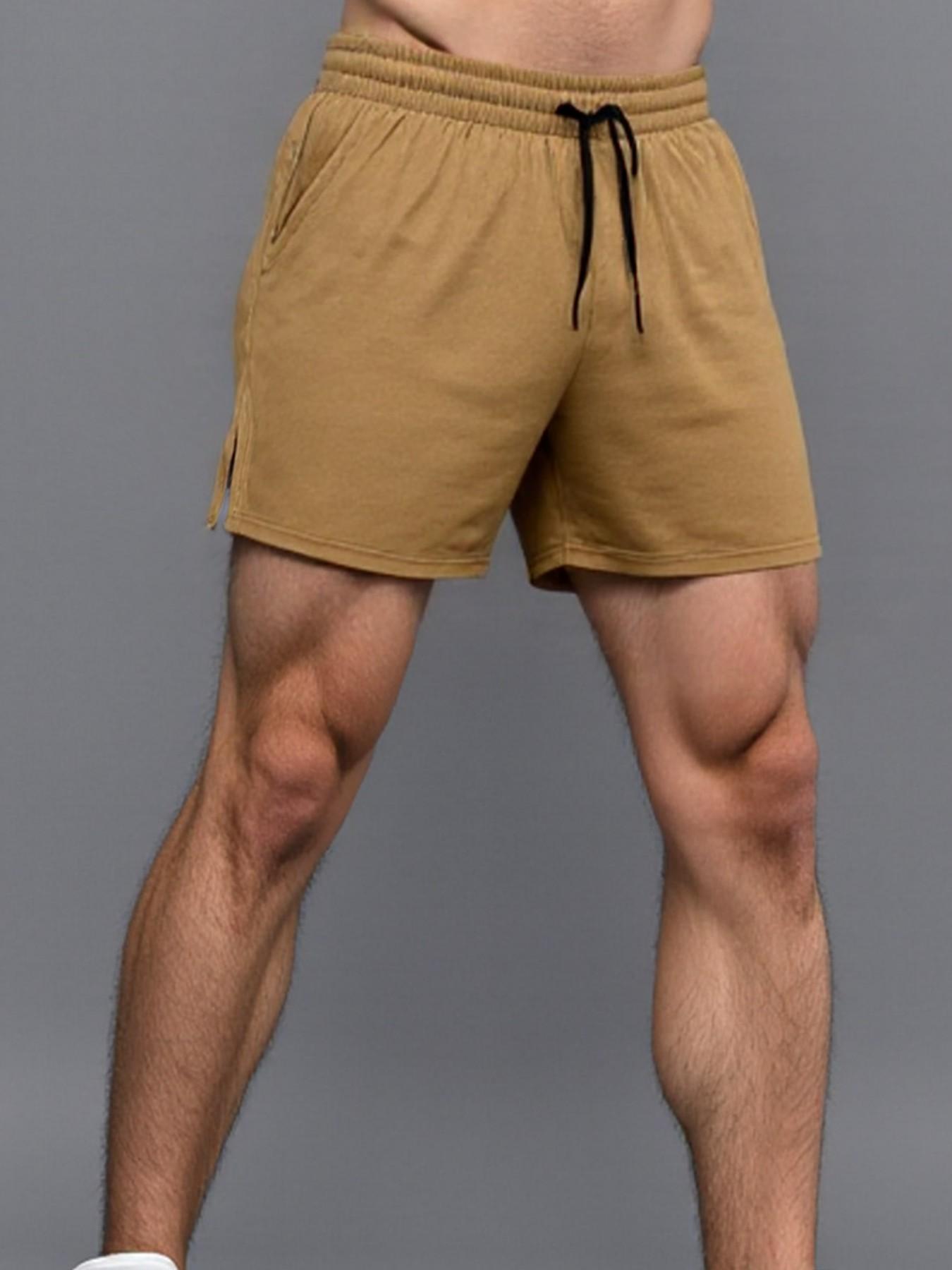 Men's Sport Shorts with Drawstring Waist and Side Pockets, Breathable Fabric for Running, Fitness, and Casual Wear, Athletic Style