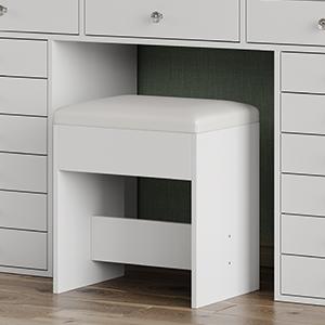 FUSOU 55" W Vanity Desk, Makeup Vanity with Charging Station, 15 Drawers Vanity with Lighted Mirror, 3 Lighting Modes, Brightness Adjustable, Glass Top, Vanity Table with Chair for Bedroom