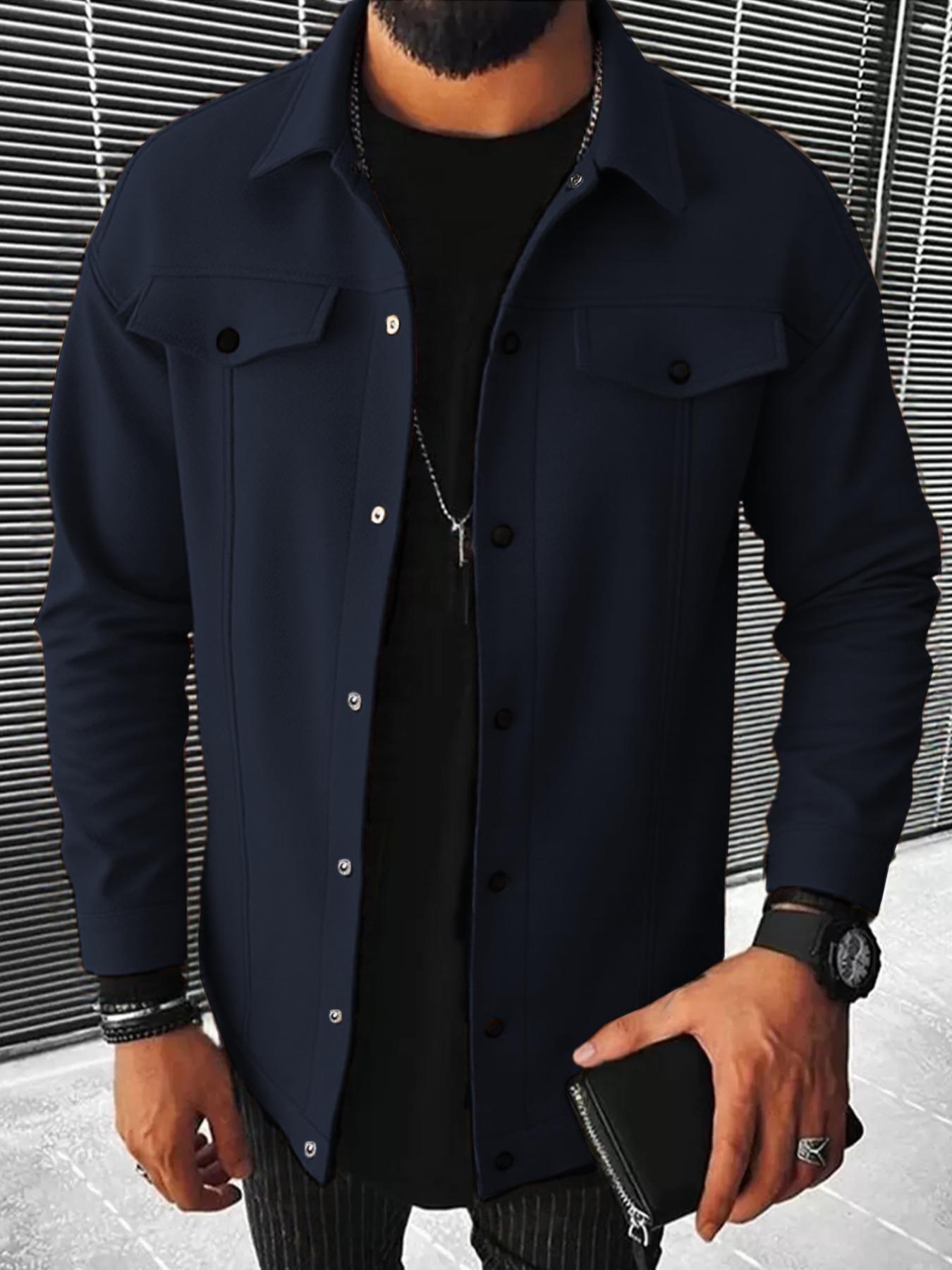 Men's Casual Wool Blend Jacket Coat, Stylish and Versatile Design for Both Casual and Formal Occasions, Perfect for All Seasons