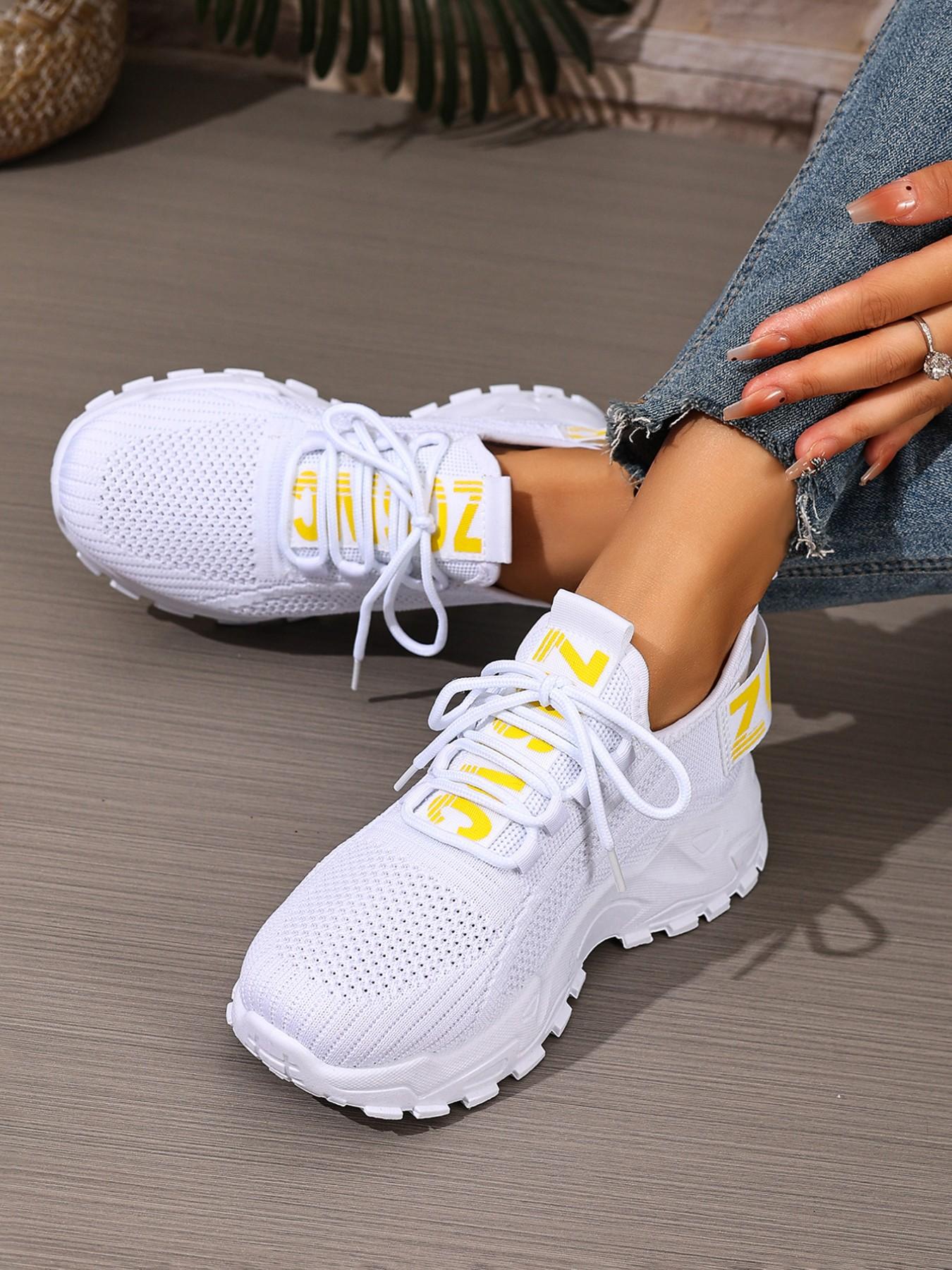 Women's Fashion Lace-Up Low-Top Sneakers, Lightweight Comfortable Casual Shoes, Breathable Running Shoes, Fashionable Running Shoes for Vacation Travel