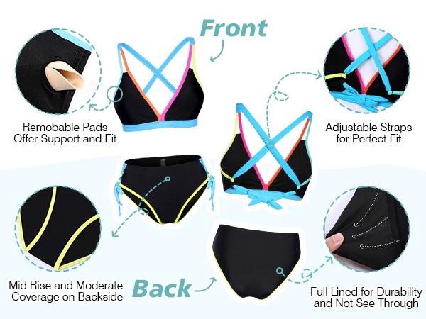 Blooming Jelly Triangle Top String Mid Rise Bottom Women's Cheeky Two Piece Bikini Set