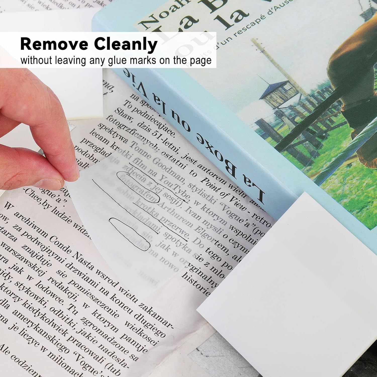 400 Sheets Transparent Sticky Notes, 3x3 inch 8 Pads Clear Sticky Notes, Self-Stick Translucent See Through  Note Pads for Books Annotation