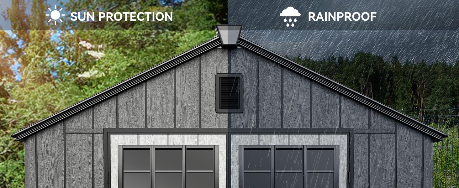 Yitahome 8x10 FT Outdoor Storage Shed with Floor, Plastic Garden Shed for Bikes, Tools, and Pool Supplies, Outdoor Resin Shed with Lockable Doors, Windows, and Vents for Patio, Lawn, Backyard Yitahome 8x10 FT Outdoor Storage Shed with Floor, Plastic Garden Shed for Bikes, Tools, and Pool Supplies, Outdoor Resin Shed with Lockable Doors, Windows, and Vents for Patio, Lawn, Backyard