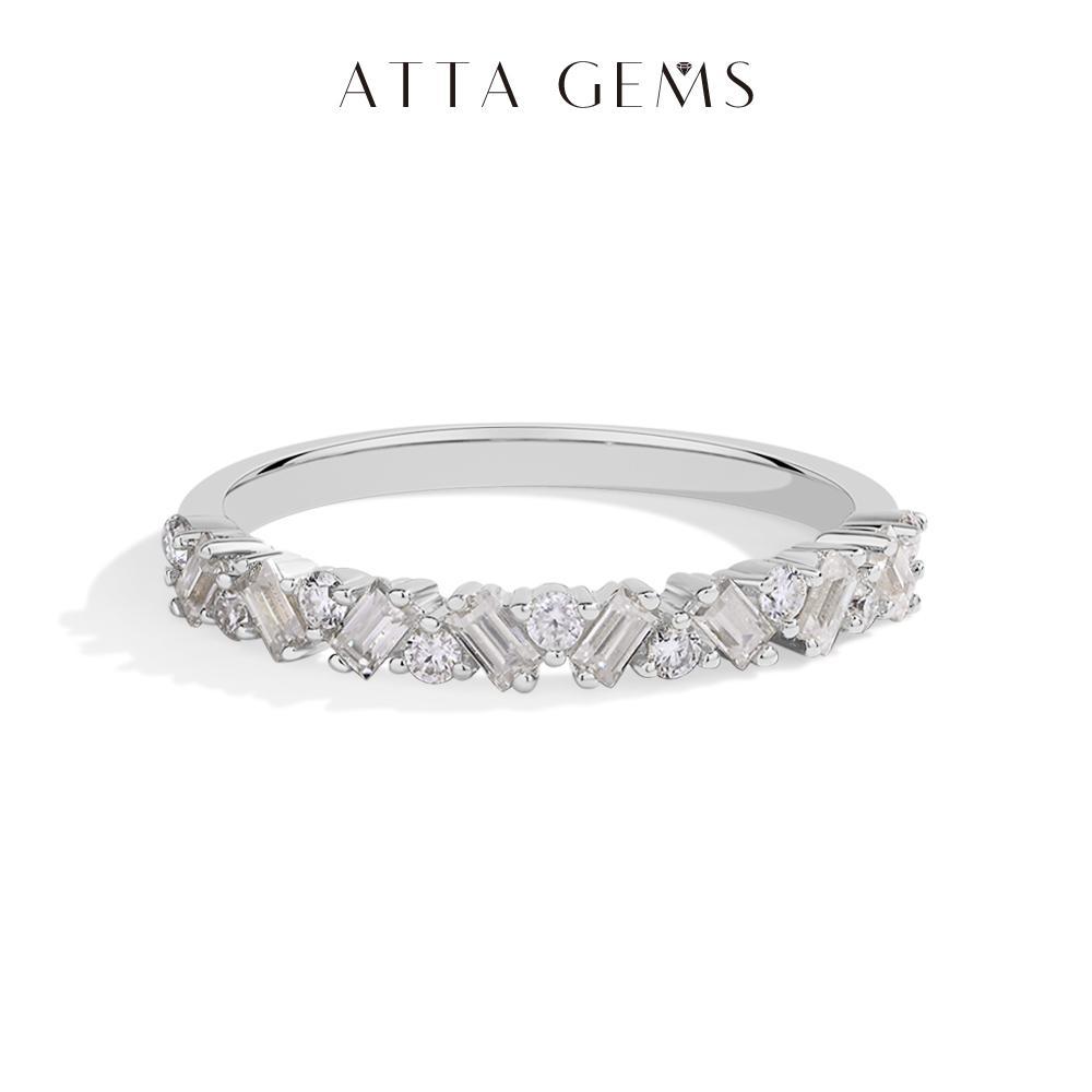 Sparkling Synthetic Moissanite Rings for Women D Color VVS1 Baguette Matching S925 Sterling Silver Wedding Band Engagement Jewelry Gift R224 SpringStatements