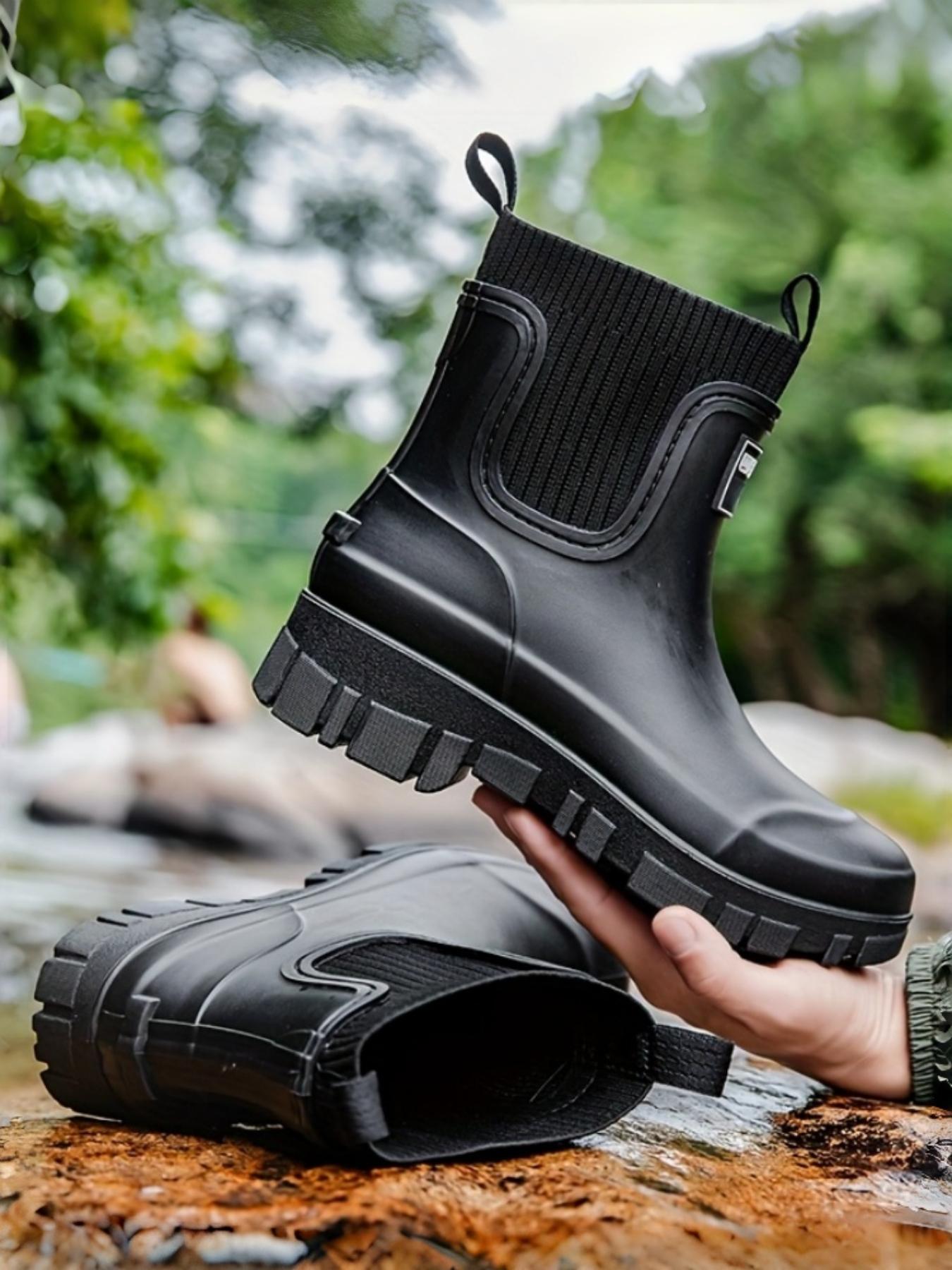 All-Weather High-Quality Rain Shoes, Rain Boots, Waterproof Boot, PVC Sole and Upper, Comfortable Insole Ankle Support, Suitable for Rainy Days, Commuting, Hiking, Fishing